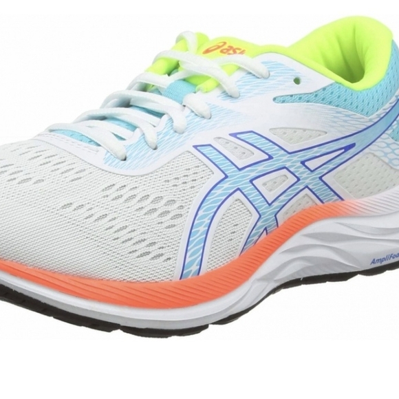 ASICS Gel-Excite 6 White and Blue Sneakers with Orange And Yellow Highlights - Picture 10 of 10